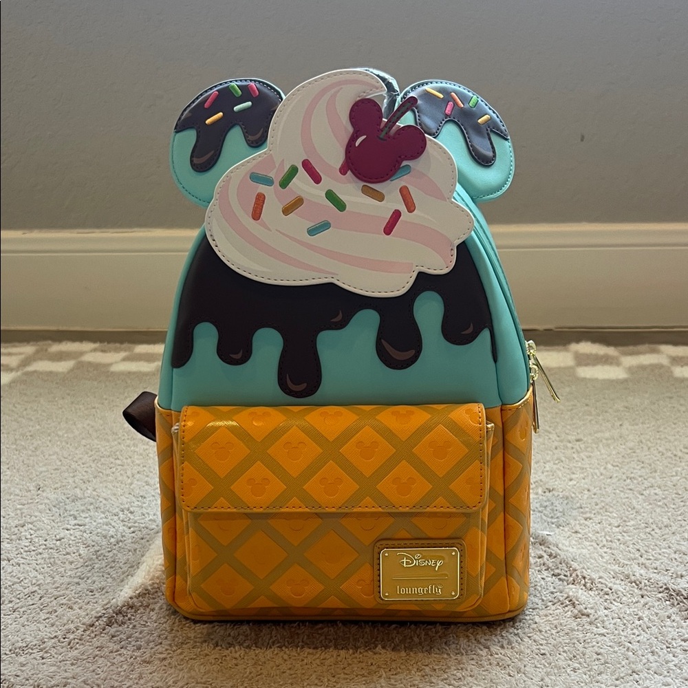 Loungefly Disney Ice Cream Backpack - Blue, Yellow, Pink